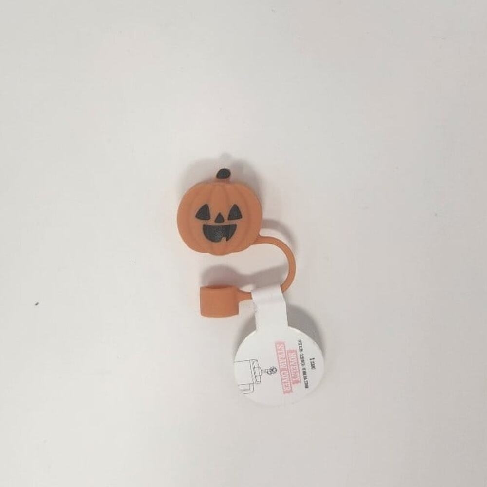 Orange Pumpkin Halloween Tumbler Straw Cover